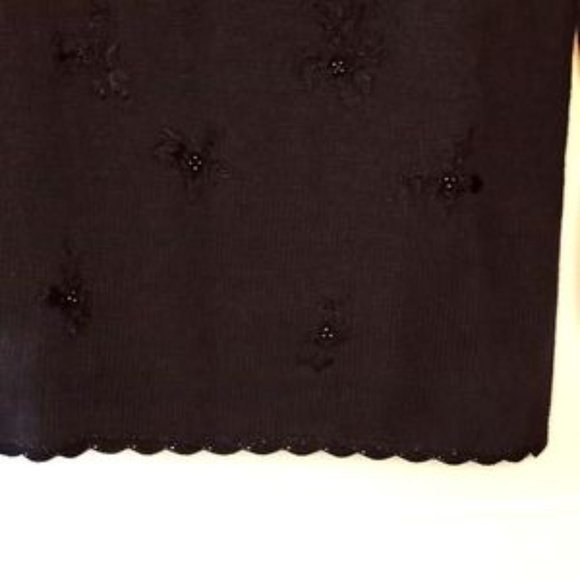 Vintage Laura Tyler Women's Faux Pearl Sweater - Size (M) - Black - Picture 5 of 7